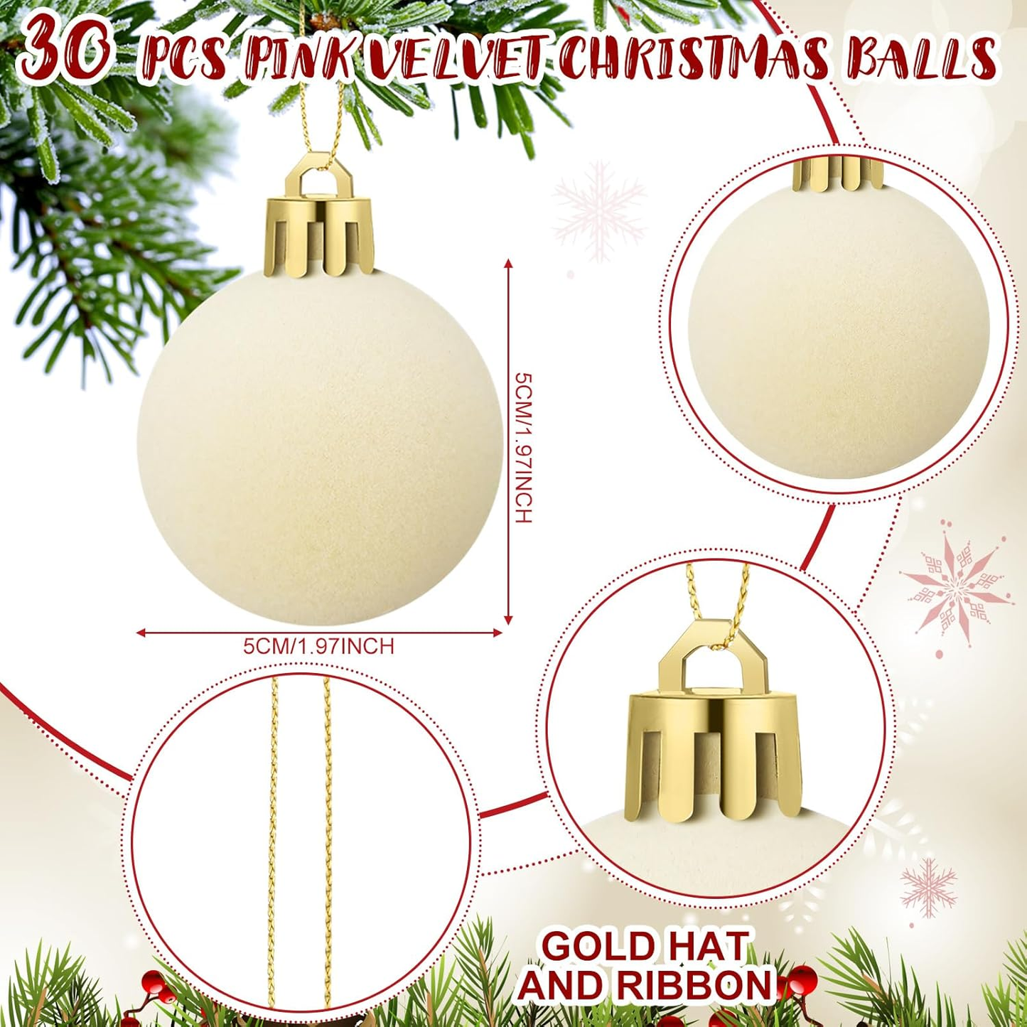 ✨Christmas sale 50% off✨🎄30 Pcs Christmas Velvet Balls